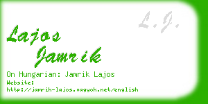 lajos jamrik business card